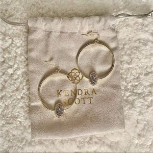 Kendra Scott Elora Hoop Platinum Drusy Earrings